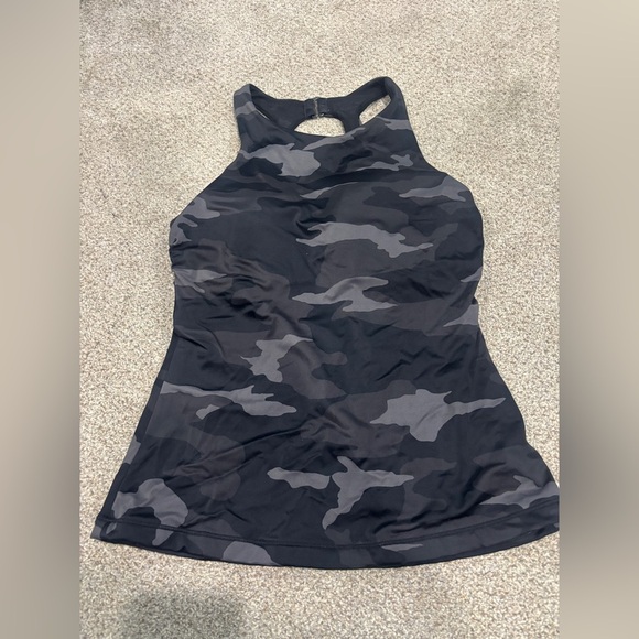 ATHLETA Freestyle Camo Tankini Top ONLY Black 34 B/C Surf Paddle Swim Vacation - Picture 4 of 11